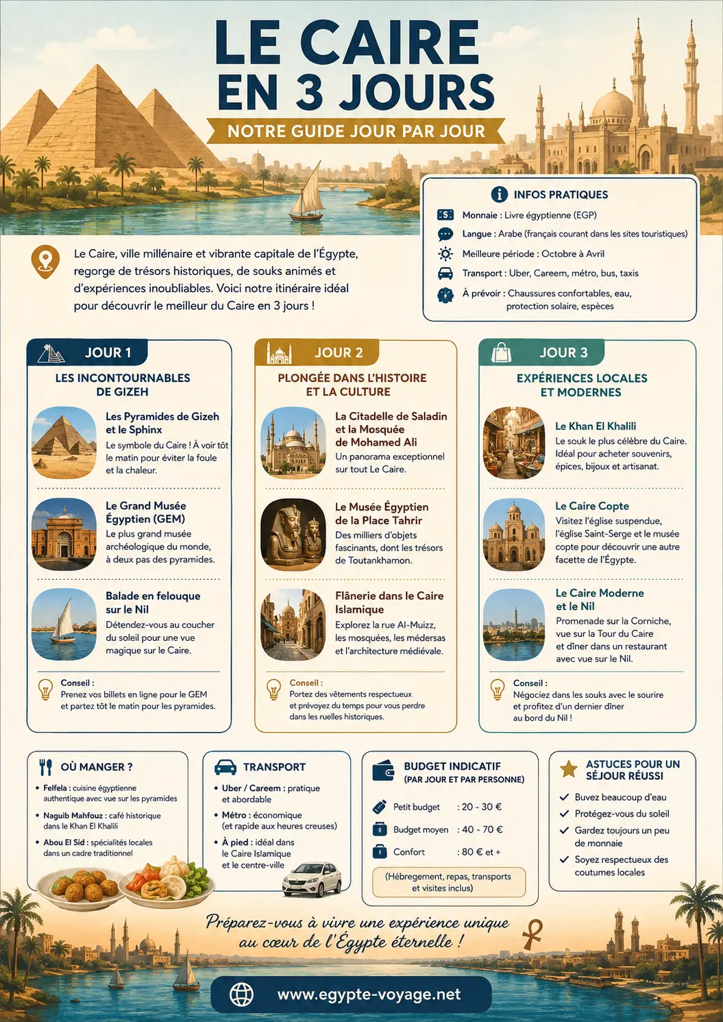 Visiter le Caire en 3 jours - itinéraire